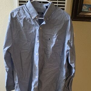 Izod Men's Light Blue Casual Button-Down Shirt